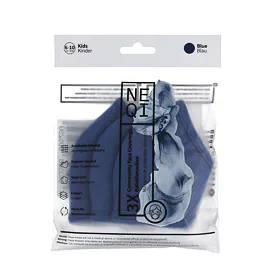 NEQI Dreischichtige Schutzmaske für Kinder 6-10 Jahre (blau) 3 St.